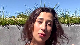 Pink Dildo Masturbating on Balcony