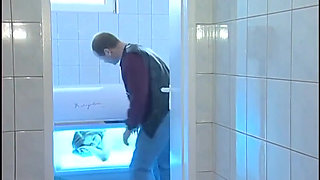 Redhead milf likes a good bang and facial end in the indoor pool