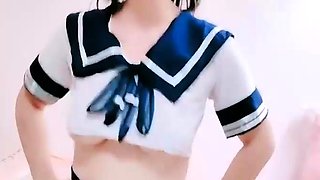 Sweet beauty masturbating on webcam close up