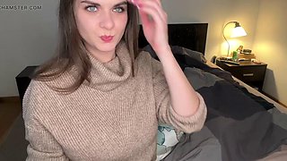 Huge Step Mothers boobs were caught by her tired Step Son and she asked him to cum on her bra