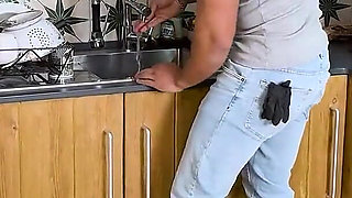 Latina Hotwife Taped, Penis Gagged, Hard Tied, Fucked & Covered in Cum by the Plumber (hd)