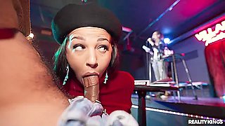 Sneakily Sucks James Angels Black Cock In A Poetry Slam - Evelin Stone