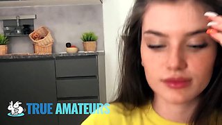 True amateurs - stefany kyler eats, sits astride, and moans as her Shaved Pussy gets nailed in numerous positions