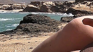 Nasty Girl Gave Me Stunning Handjob at a Nude Beach with a Huge Cumshot