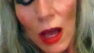 Big Boobed Blonde Masturbates With A Dildo In The Bathroom