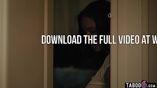 Daughter provokes stepfather into fuck-fest