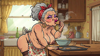 Ai Grannies Naked in Kitchen
