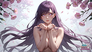 Violet Hair Goddess Sips Morning Coffee in Sunlit Sanctuary