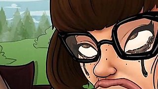 Velma the Submissive Slut - Facial & Deepthroat, Intensive Rough Deepthroat on Shaggy's Monster Cock - Velma Porn Game