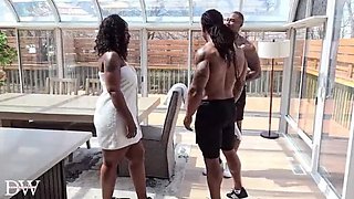 Lyric Sky Gets Double Facial From Ripped BBC Studs