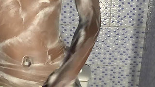 Hot ebony babe alone time in the bathroom