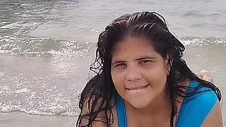 Chubby Latina What a Big Ass on the Beach