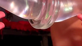 Cute BBW Just Got a New Big Dildo for Size Training