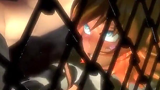 Anime Cow Girl Pounded Hard Against the Cage