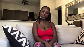 African Casting   Thick Busty Black Babe Busted Open