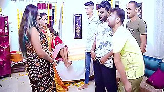 Desi Horny Stepmom Teaches Her Stepdaughter How To Fuck For Very 1st Time With Desi Style Gangbang Full Movie 32 Min