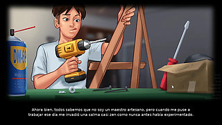 Helping stepmom to earn points with her - Summertime Saga