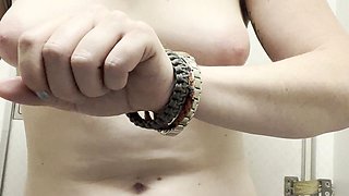 After a Massive Piss on a Plane Which Goes All Over My Butt N Thigh, I Get My Boobs N Bush Out to Freshen up N Clean My Teeth
