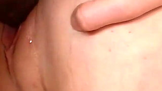 Blonde plays with a dildo but is discovered by her friend who fucks her with his eager cock and makes her enjoy it more and more