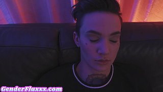 Lesbian 21yo dyke pussylicked by busty inked GF with bigass