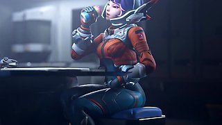 3D Porn: Sexy Busty Slim Juno (Overwatch) Gets Her Pussy Fucked & Jizzed