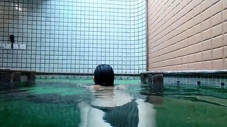 Hot Brunette's Naughty Motel Pool Solo Show