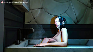 3D Curvy Latina Fingers Her Wet Pussy to Shaking Orgasm