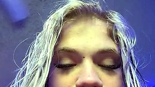 Naughty blonde teen girl loves to use her toy