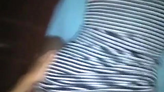 My Girlfriend with a Striped Dress Fucking Foursome in My Bed