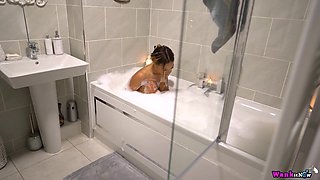 Natalia Forrest masturbates in bathtub