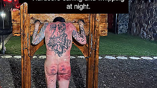 Hardcore Beating and Caning at Night by Two Merciless Dommes