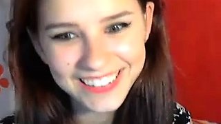 Small titted brunette teen fingering on the bed