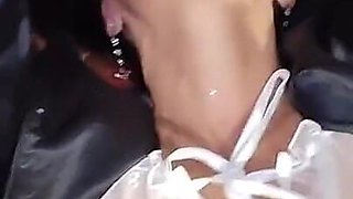 Wife Fucked in the Reception of a Swinger Club, Black Halloween Evening