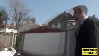 British cougar throatfucked and vulva nailed