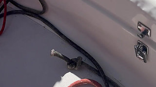 Giving blowjob on a boat
