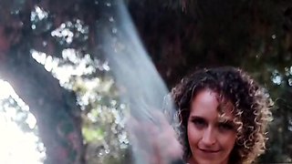 Blonde babe Kagney Karter horny solo masturbation outdoors