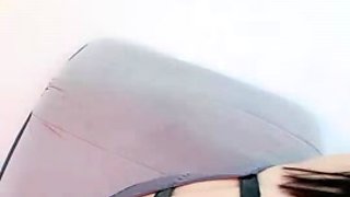 Small titted teen girl in stockings sucking Dick