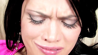 Pussies Party Scene 3: Beautiful Brunette in Lingerie Inserts Her Fingers Through Her Panties