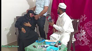 Hot Muslim Wife Fucked Hard by Doctor in Front of Husband - Threesome Anal Sex with Jiya Sharmaa