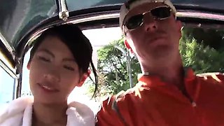 Tiny Thai teen picked up in a Tuk Tuk and fucked hard after