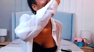 Amateur striptease and Solo masturbation