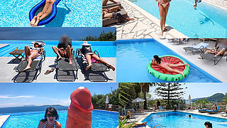 Public! Fucked at the Hotel Pool!