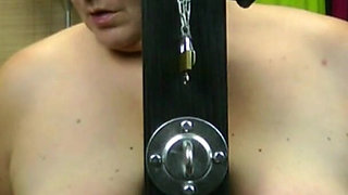 Fixed to a Pillar, He Spanks My Big BBW Tits and My Large Nipples, It Just Turns Me on.