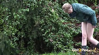 Public Pissing For Desperate Blonde