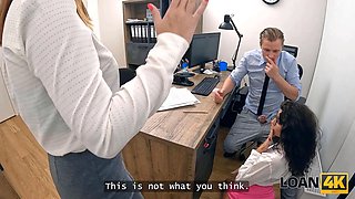 Loan4k. nasty boss with sexy Natural Tits is hardcore her clerk on the office table as a hidden