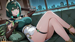 Anime porn, female chastity, bdsm collar