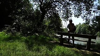 Pink labia close up of naive brunette