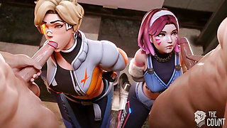 D.va getting hard fuck for cheating blowjob sex