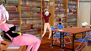 android 21 masturbates in the library so I help her - Dragon Ball Zex Series