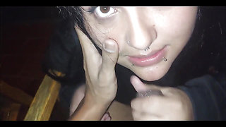 My Best Friend Swallows My Entire Cock on the Balcony and a Neighbor